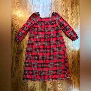 National Carolina Flannel Gown – Red & Green Scotch Plaid – Medium